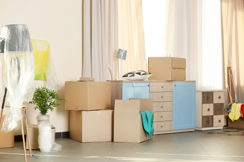 Packing boxes and fragile items in a Shoreditch home