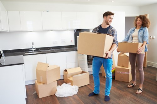 Local transfer station sorting mixed move waste in East London