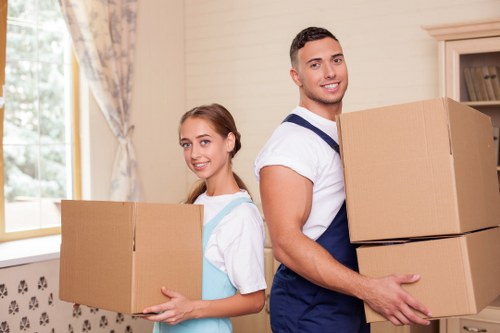 Packing and loading items into a van for a Shoreditch relocation